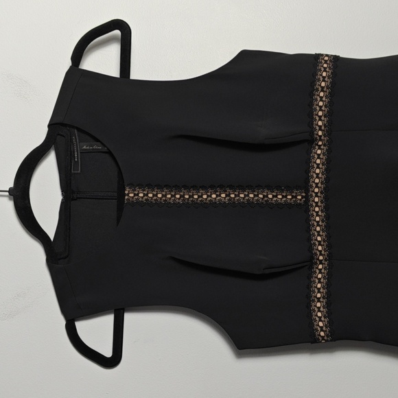 BCBG MAXAZRIA Black Ruffle Mesh Tiered Sleeveless Party Dress Size 4 - Picture 6 of 16